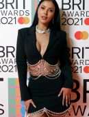 Maya Jama Leggy at The BRIT Awards 2021 Arrivals, The O2 Arena