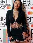 Maya Jama Leggy at The BRIT Awards 2021 Arrivals, The O2 Arena