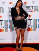 Maya Jama Leggy at The BRIT Awards 2021 Arrivals, The O2 Arena