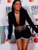 Maya Jama Leggy at The BRIT Awards 2021 Arrivals, The O2 Arena