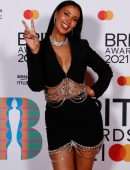 Maya Jama Leggy at The BRIT Awards 2021 Arrivals, The O2 Arena