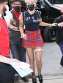 Miley Cyrus in Skirt Returning to her Hotel in NYC
