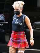 Miley Cyrus in Skirt Returning to her Hotel in NYC