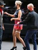 Miley Cyrus in Skirt Returning to her Hotel in NYC