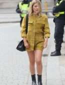 Mollie King Leggy at BBC Radio Studios in London