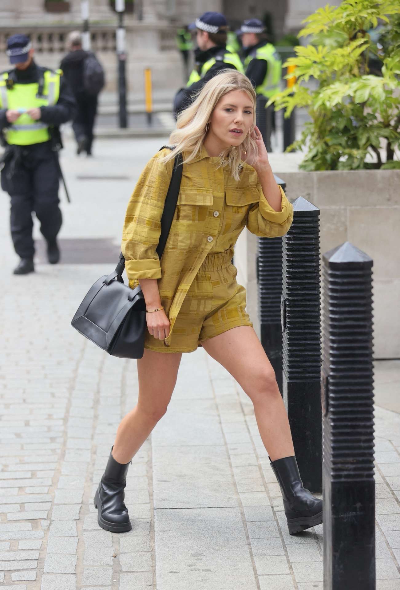 Mollie King Leggy at BBC Radio Studios in London