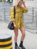 Mollie King Leggy at BBC Radio Studios in London