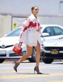 Olivia Culpo Leggy, Out for Brunch in Hollywood