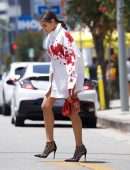 Olivia Culpo Leggy, Out for Brunch in Hollywood