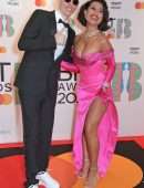 Raye Leggy and Cleavage at The BRIT Awards 2021 Arrivals, The O2 Arena