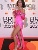 Raye Leggy and Cleavage at The BRIT Awards 2021 Arrivals, The O2 Arena