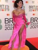 Raye Leggy and Cleavage at The BRIT Awards 2021 Arrivals, The O2 Arena