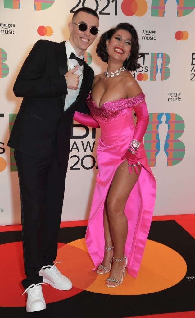 Raye Leggy and Cleavage at The BRIT Awards 2021 Arrivals, The O2 Arena
