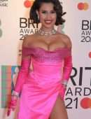 Raye Leggy and Cleavage at The BRIT Awards 2021 Arrivals, The O2 Arena