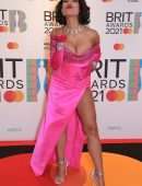Raye Leggy and Cleavage at The BRIT Awards 2021 Arrivals, The O2 Arena