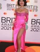 Raye Leggy and Cleavage at The BRIT Awards 2021 Arrivals, The O2 Arena