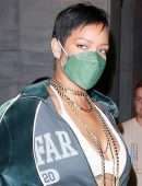 Rihanna Leggy in White Skirt at Nobu in West Hollywood
