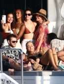 Sara Sampaio, Lais Ribero, Shanina Shaik and Jasmine Tookes at a Yacht Party in Miami Beach