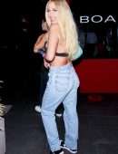 Tana Mongeau Cleavage in a Skimpy Top at BOA Steakhouse in West Hollywood