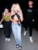 Tana Mongeau Cleavage in a Skimpy Top at BOA Steakhouse in West Hollywood
