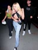 Tana Mongeau Cleavage in a Skimpy Top at BOA Steakhouse in West Hollywood