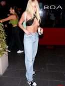 Tana Mongeau Cleavage in a Skimpy Top at BOA Steakhouse in West Hollywood