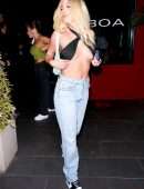 Tana Mongeau Cleavage in a Skimpy Top at BOA Steakhouse in West Hollywood