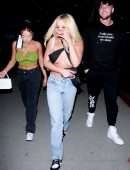 Tana Mongeau Cleavage in a Skimpy Top at BOA Steakhouse in West Hollywood