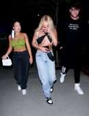 Tana Mongeau Cleavage in a Skimpy Top at BOA Steakhouse in West Hollywood