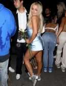 Tana Mongeau Leggy in a Short Dress at Hyde in Hollywood
