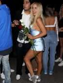Tana Mongeau Leggy in a Short Dress at Hyde in Hollywood