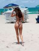 Tao Wickrath Booty in Thong Bikini at a Beach in Miami