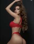 Yanet Garcia Photoshoot in a Red Lingerie