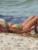 Afida Turner in a Tiny Yellow Swimsuit in Miami Beach, Florida