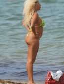 Afida Turner in a Tiny Yellow Swimsuit in Miami Beach, Florida
