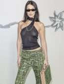 Bella Hadid in a See-Through Top at Dior x Travis Scott Fashion Show in Paris