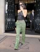 Bella Hadid in a See-Through Top at Dior x Travis Scott Fashion Show in Paris