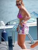 Bella Thorne Cleavage in Bikini Top in Lake Como