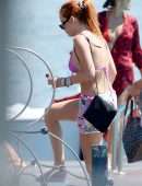 Bella Thorne Cleavage in Bikini Top in Lake Como