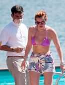 Bella Thorne Cleavage in Bikini Top in Lake Como