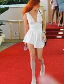 Bella Thorne Leggy in Shades, Leaving the Beverly Hills Hotel