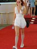 Bella Thorne Leggy in Shades, Leaving the Beverly Hills Hotel