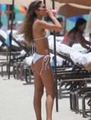 Chantel Jeffries Cleavage in Bikini at the Beach in Miami Beach
