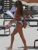 Chantel Jeffries Cleavage in Bikini at the Beach in Miami Beach