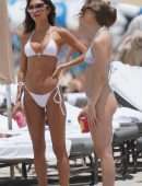 Chantel Jeffries Cleavage in Bikini at the Beach in Miami Beach