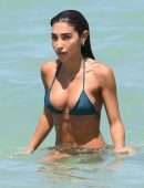 Chantel Jeffries Booty in Green Bikini on the Beach in Miami