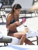 Chantel Jeffries Booty in Green Bikini on the Beach in Miami
