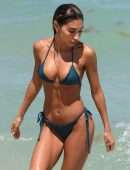 Chantel Jeffries Booty in Green Bikini on the Beach in Miami