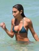 Chantel Jeffries Booty in Green Bikini on the Beach in Miami