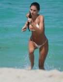 Deborah St Pierre Booty in Bikini at Beach in Miami